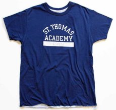 画像1: 80s USA製 Championチャンピオン ST.THOMAS ACADEMY リバーシブルTシャツ 青×白 XL (1)