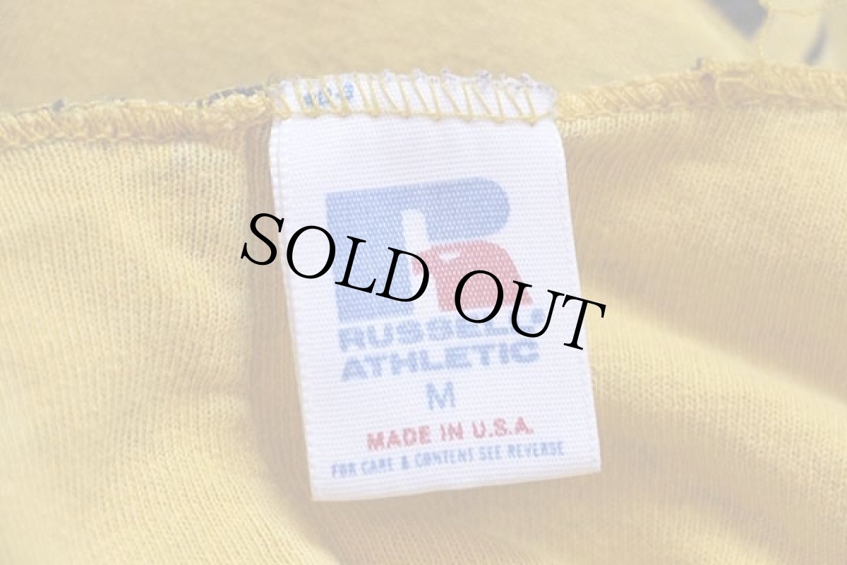 画像7: 90s USA製 RUSSELLラッセル LEE'S SUMMIT WRESTLING タイガー 四段中抜き コットン リバーシブルTシャツ 黒×黄 M (7)