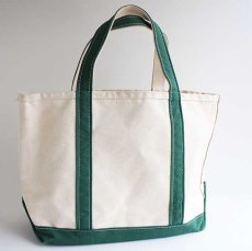 画像1: USA製 L.L.Bean BOAT AND TOTE キャンバス トートバッグ 緑 M★ミディアム (1)