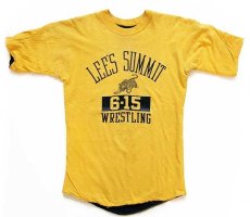 画像3: 90s USA製 RUSSELLラッセル LEE'S SUMMIT WRESTLING タイガー 四段中抜き コットン リバーシブルTシャツ 黒×黄 M (3)