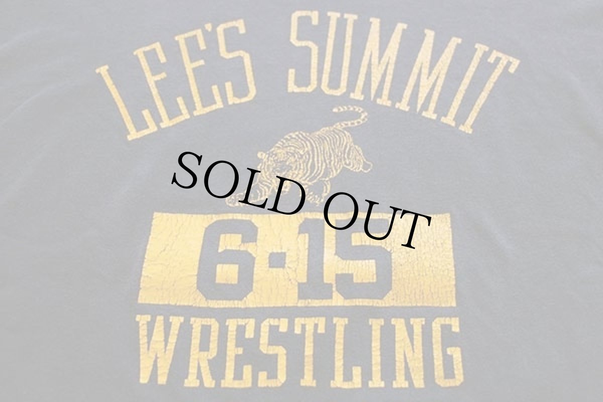 画像5: 90s USA製 RUSSELLラッセル LEE'S SUMMIT WRESTLING タイガー 四段中抜き コットン リバーシブルTシャツ 黒×黄 M (5)
