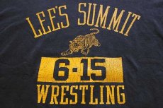 画像5: 90s USA製 RUSSELLラッセル LEE'S SUMMIT WRESTLING タイガー 四段中抜き コットン リバーシブルTシャツ 黒×黄 M (5)