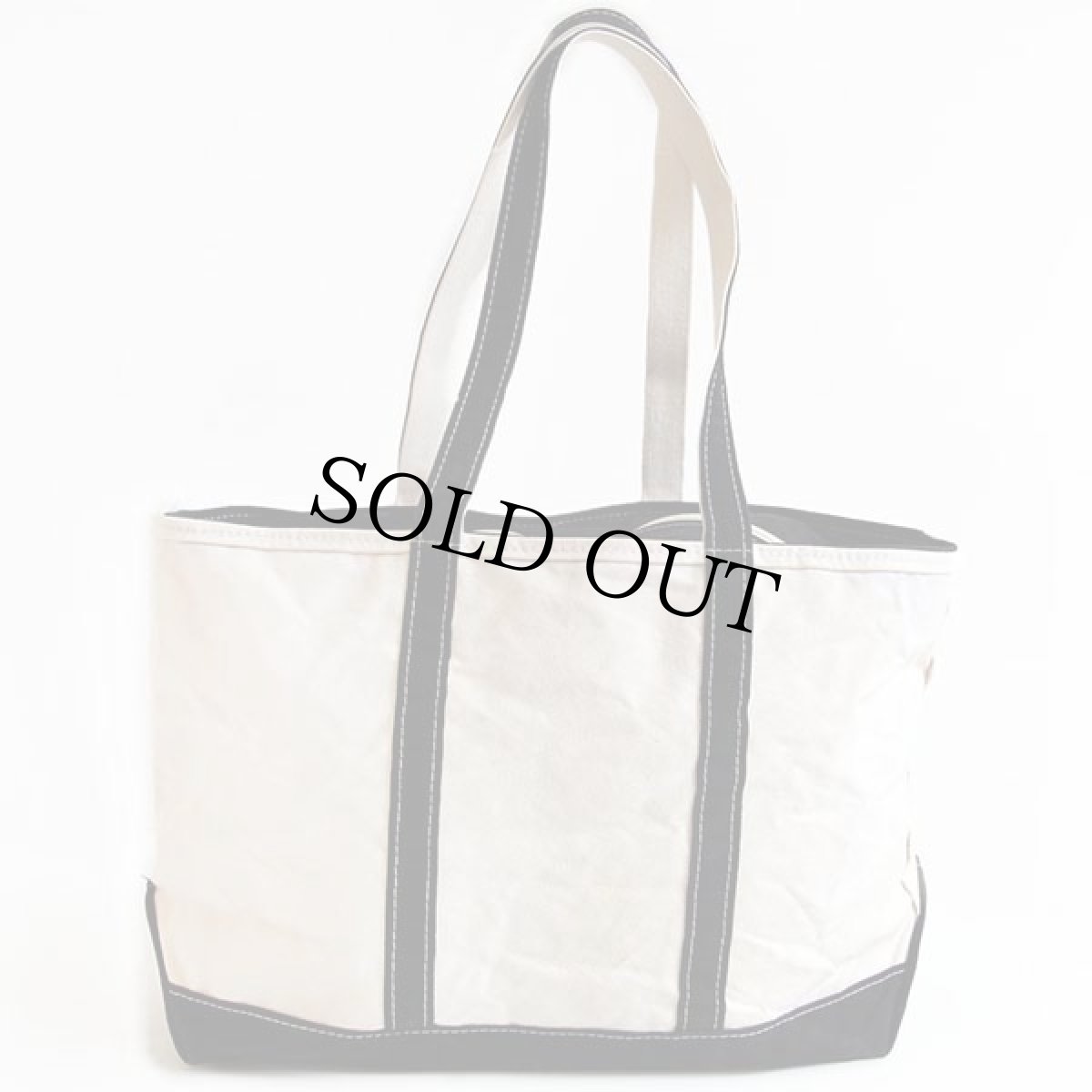 画像2: L.L.Bean BOAT AND TOTE ロングハンドル キャンバス トートバッグ ジップトップ 黒 L★ラージ (2)