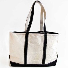 画像2: L.L.Bean BOAT AND TOTE ロングハンドル キャンバス トートバッグ ジップトップ 黒 L★ラージ (2)