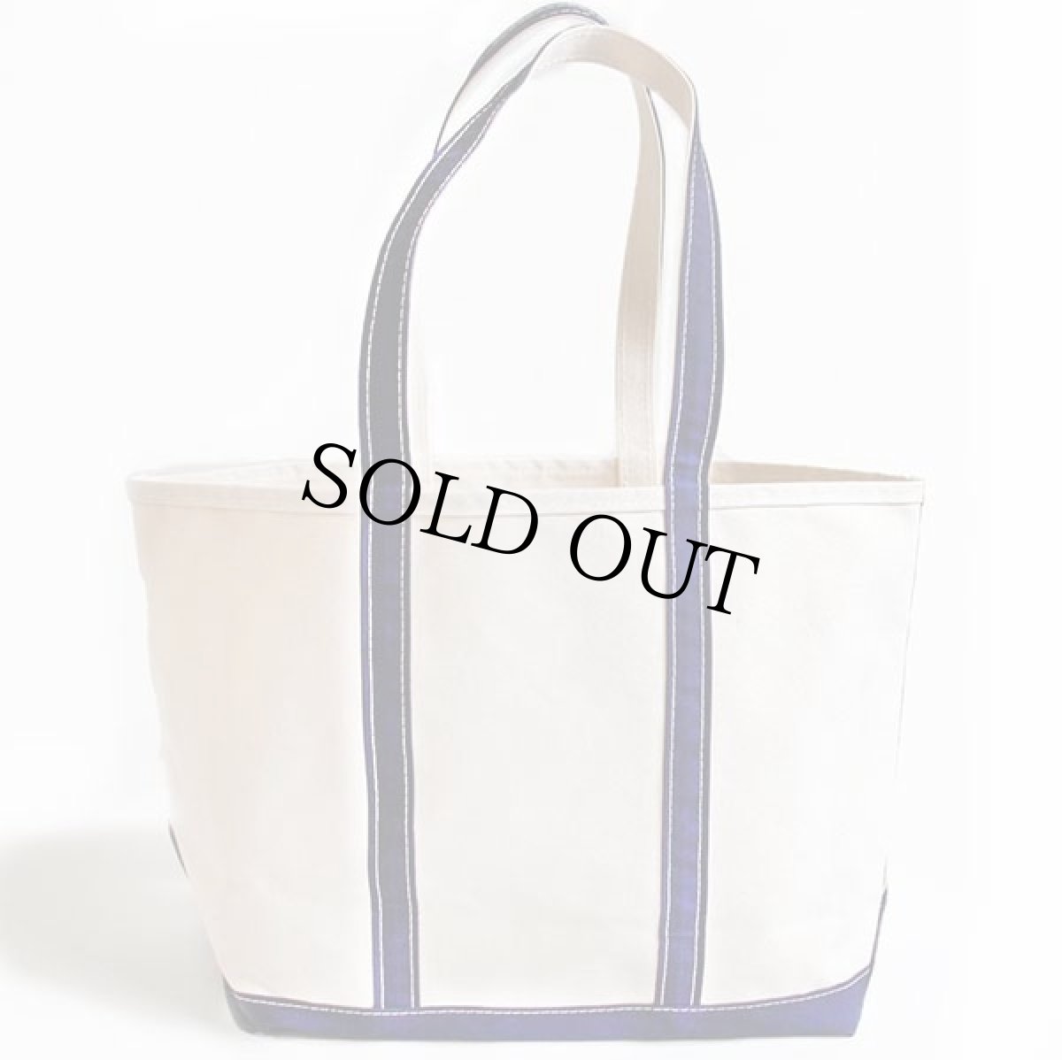 画像2: USA製 L.L.Bean BOAT AND TOTE ロングハンドル キャンバス トートバッグ 紺 L★ラージ (2)