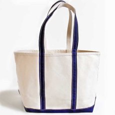 画像2: USA製 L.L.Bean BOAT AND TOTE ロングハンドル キャンバス トートバッグ 紺 L★ラージ (2)