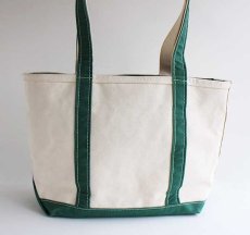 画像2: USA製 L.L.Bean BOAT AND TOTE GUSTAFSON LUEK刺繍 ロングハンドル キャンバス トートバッグ ジップトップ 緑 M★ミディアム (2)