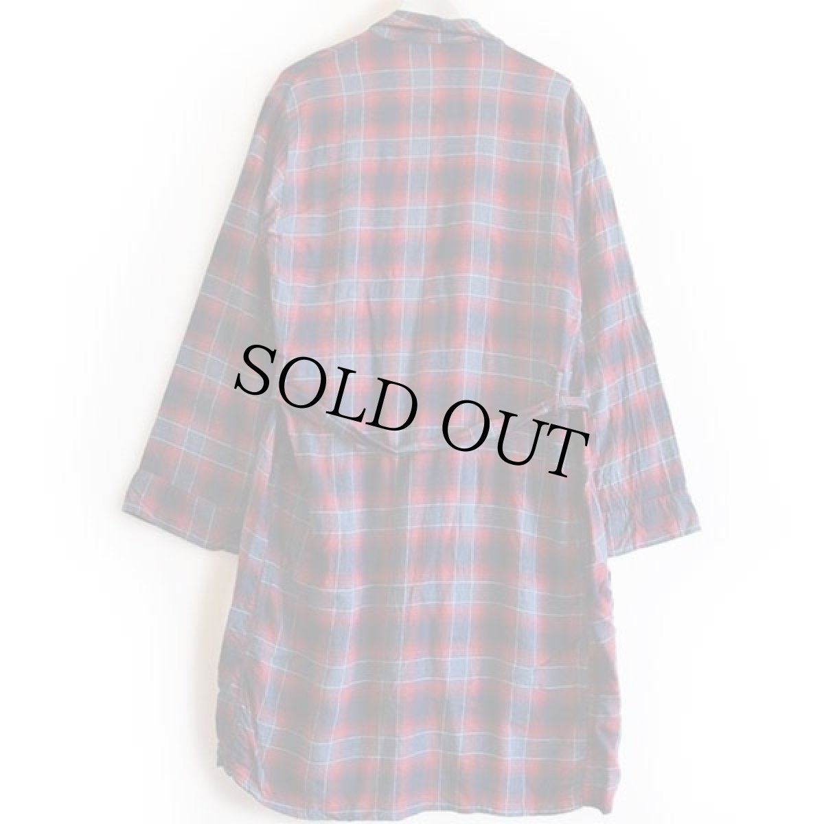 画像2: 60s LEISURE ROBE オンブレチェック ショールカラー レーヨンガウン M (2)