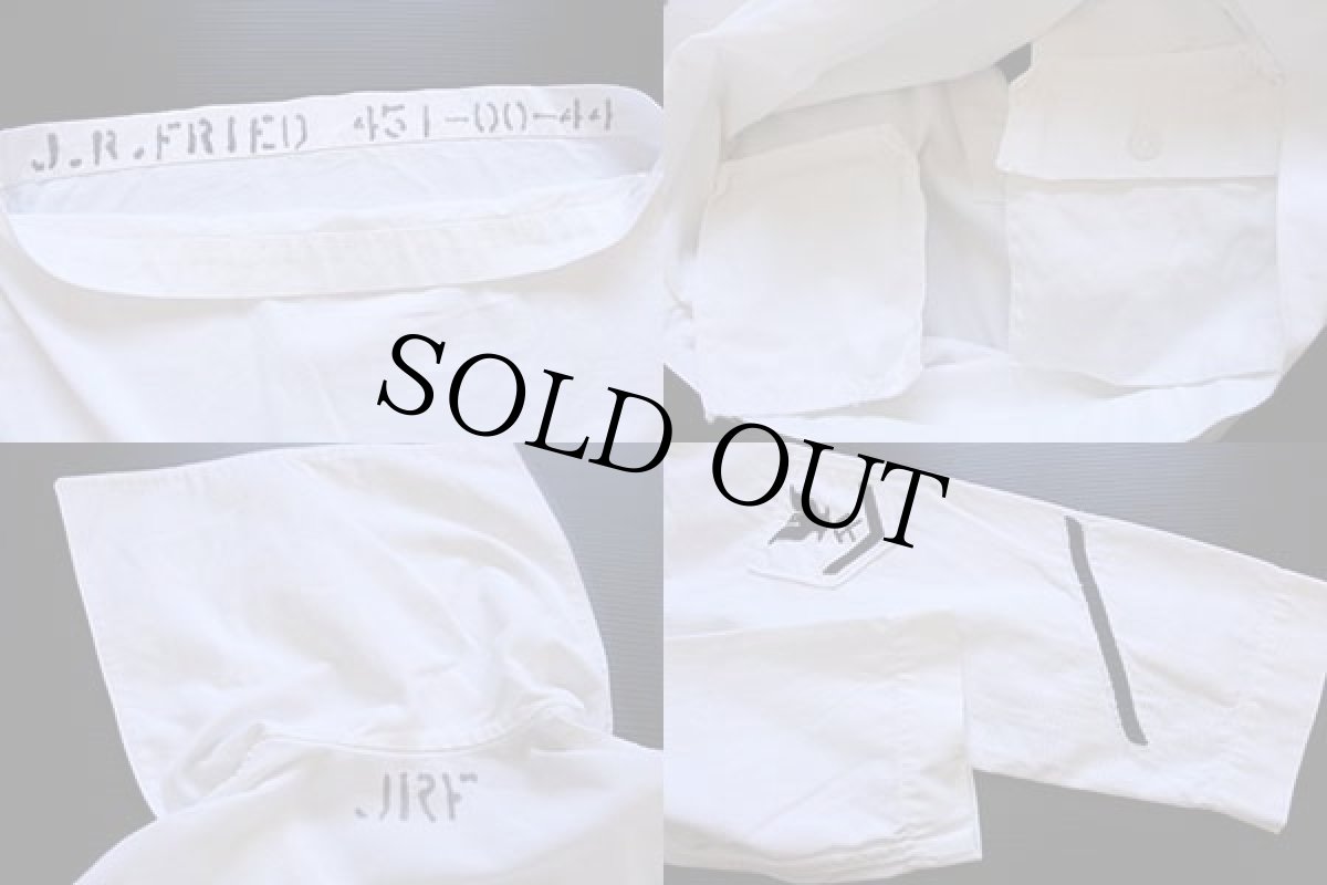 画像4: ビンテージ 米軍 U.S.NAVY パッチ付き コットン セーラーシャツ 白 (4)