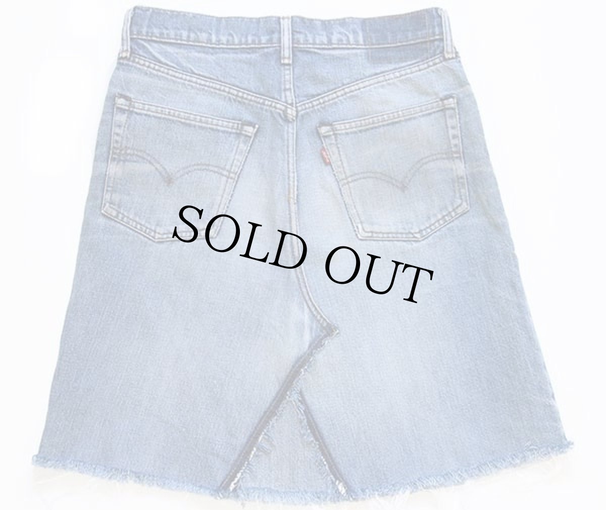 画像2: 80s Levi'sリーバイス 黒カン リメイク デニムスカート w31 (2)