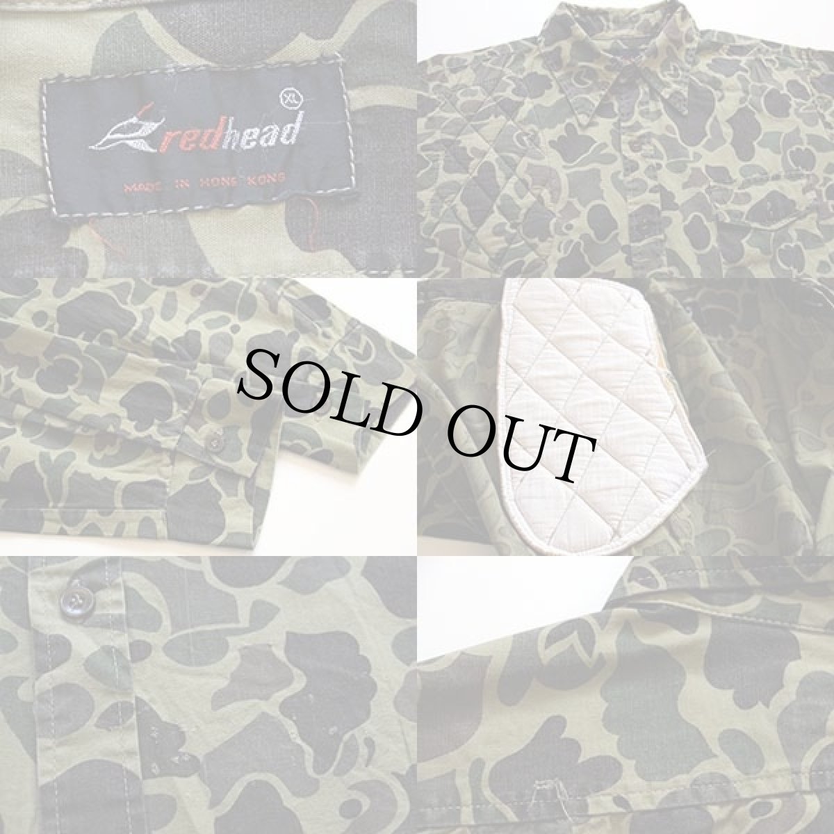 画像3: 80s red headレッドヘッド ダックハンターカモ ガンパッチ付き コットンポプリン ハンティングシャツ XL (3)