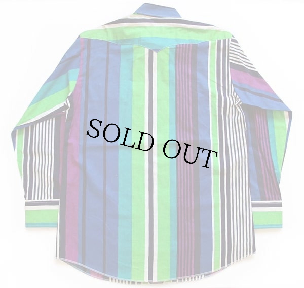 画像2: デッドストック★90s USA製 Panhandle Slim クレイジーストライプ ボタンダウン コットン ウエスタンシャツ 16.5 (2)