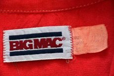 画像4: 80s USA製 BIGMACビッグマック コットン シャンブレーシャツ 後染め 赤 M (4)