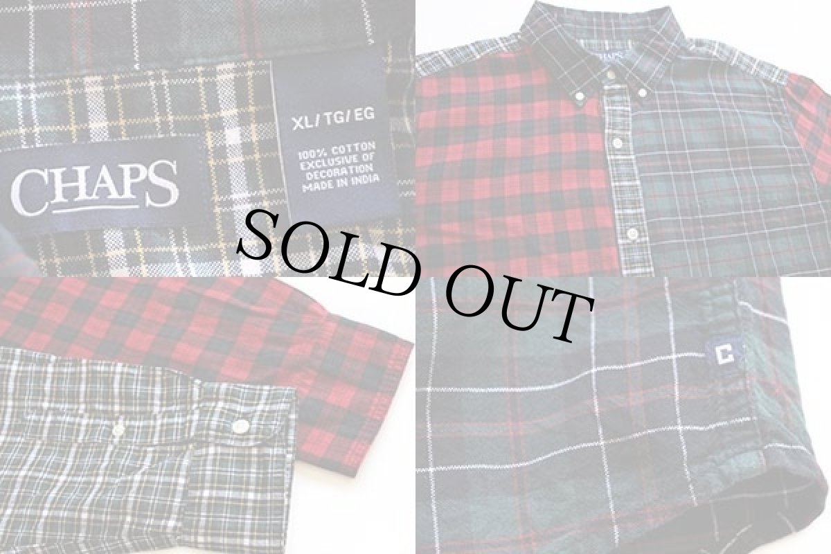 画像3: CHAPS クレイジーパターン タータンチェック ボタンダウン オックスフォード コットンシャツ (3)