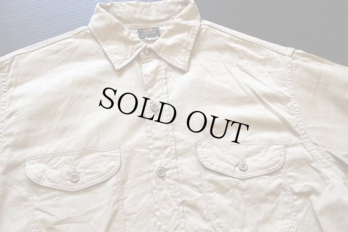 画像3: 60s Leeリー マチ付き コットンツイル ワークシャツ カーキ 16L (3)