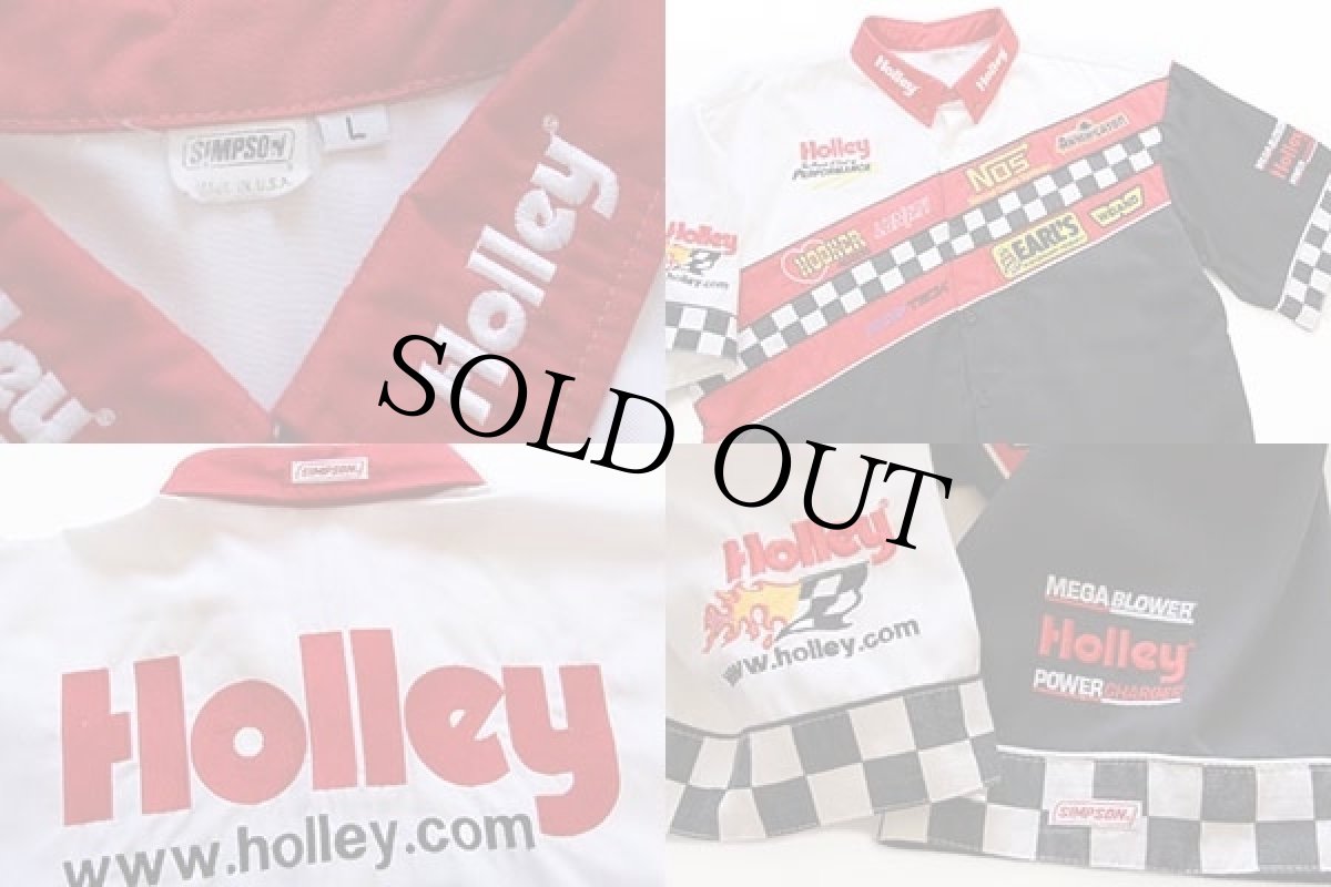 画像3: 90s USA製 SIMPSON Holley HOOKER EARL'S NOS 刺繍 ボタンダウン 半袖レーシングシャツ L (3)