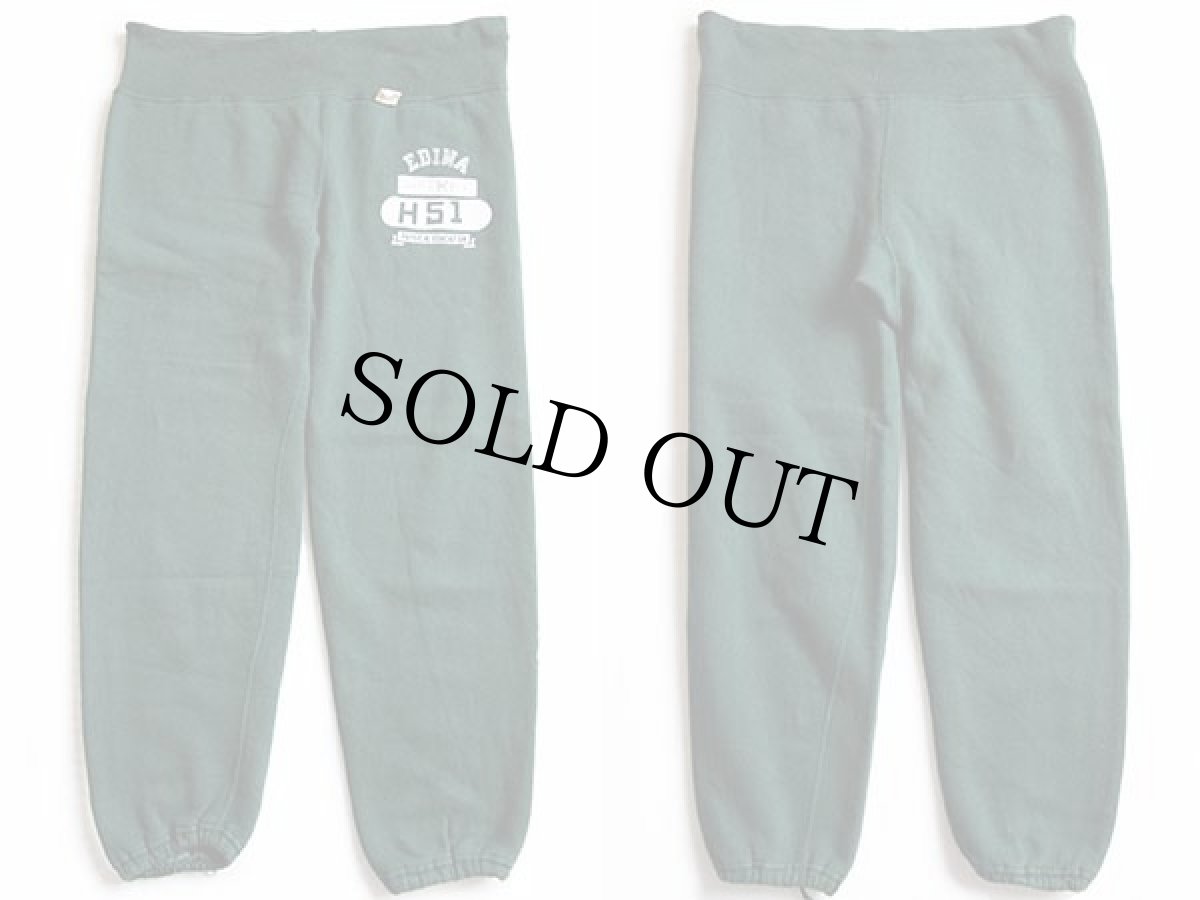 画像2: 60s EDINA PHYSICAL EDUCATION 四段中抜き フロッキープリント スウェットパンツ 緑 S (2)