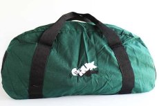 画像2: 90s USA製 JANSPORTジャンスポーツ CRUX刺繍 ツートン ナイロン ダッフルバッグ 緑×黒 (2)