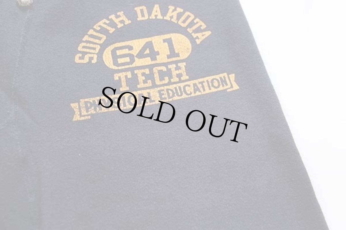 画像3: 60s SOUTH DAKOTA TECH PHYSICAL EDUCATION 四段中抜き コットン スウェットパンツ ナス紺 (3)