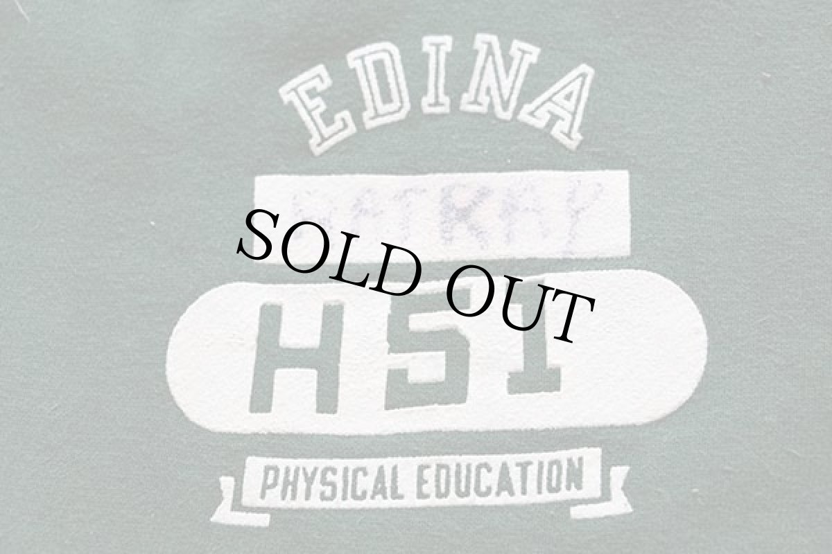 画像3: 60s EDINA PHYSICAL EDUCATION 四段中抜き フロッキープリント スウェットパンツ 緑 S (3)