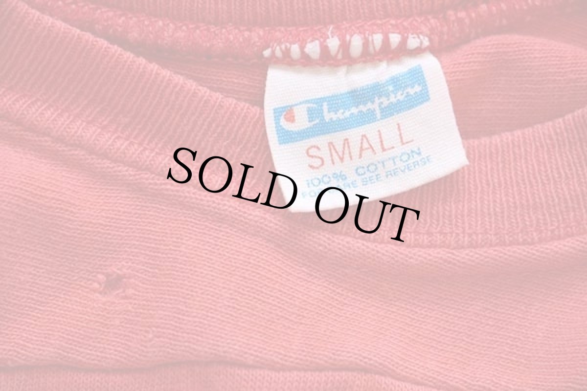 画像4: 70s USA製 Championチャンピオン GUSTAVUS 81 ナンバリング コットン フットボールTシャツ 赤 S (4)