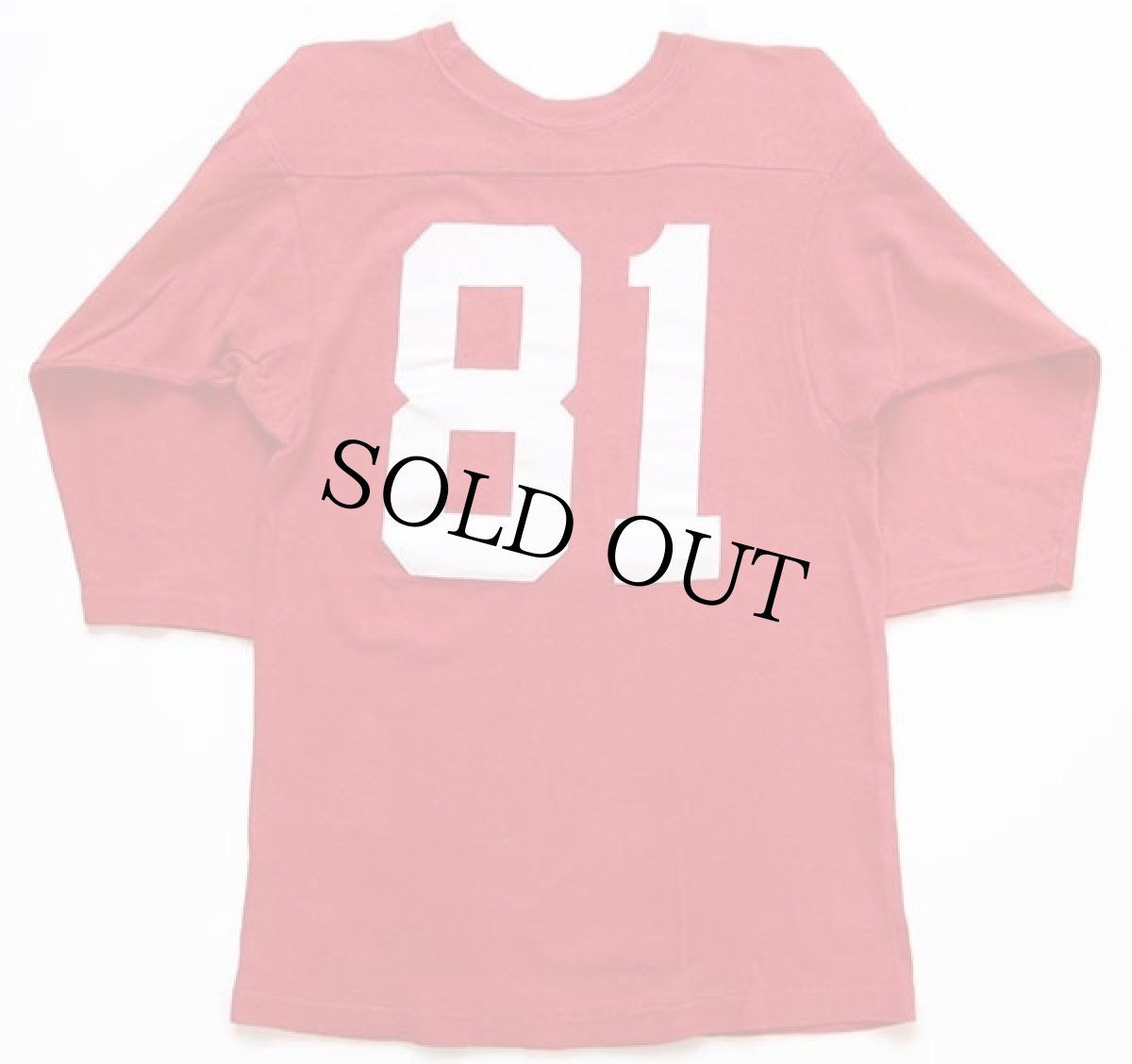 画像2: 70s USA製 Championチャンピオン GUSTAVUS 81 ナンバリング コットン フットボールTシャツ 赤 S (2)