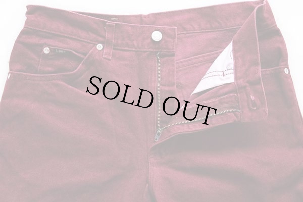 画像4: デッドストック★90s USA製 Leeリー 200-8961 カラーデニムパンツ ワインレッド w32 L32 (4)