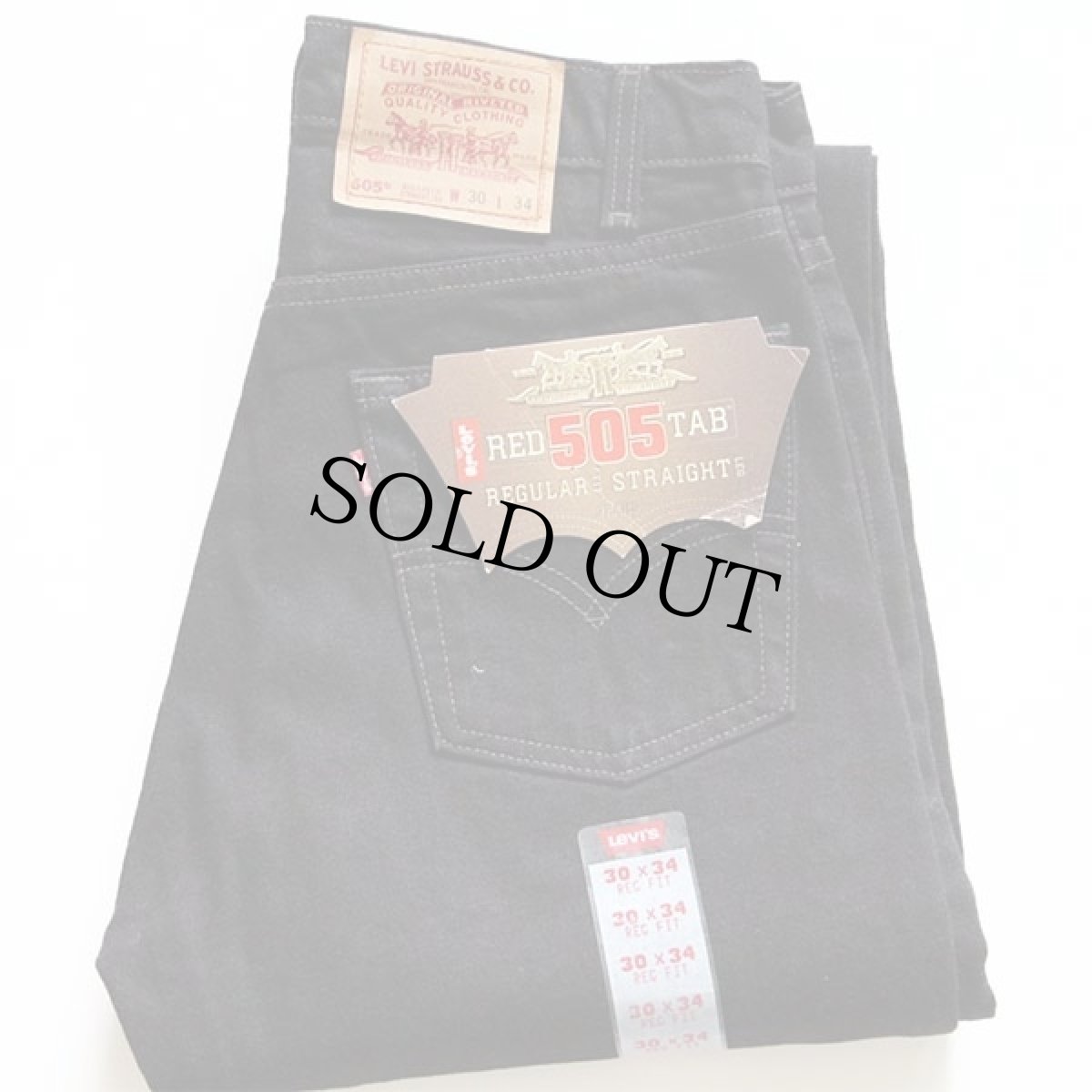 画像1: デッドストック★90s USA製 Levi'sリーバイス 505 ブラック デニムパンツ w30 L34 (1)