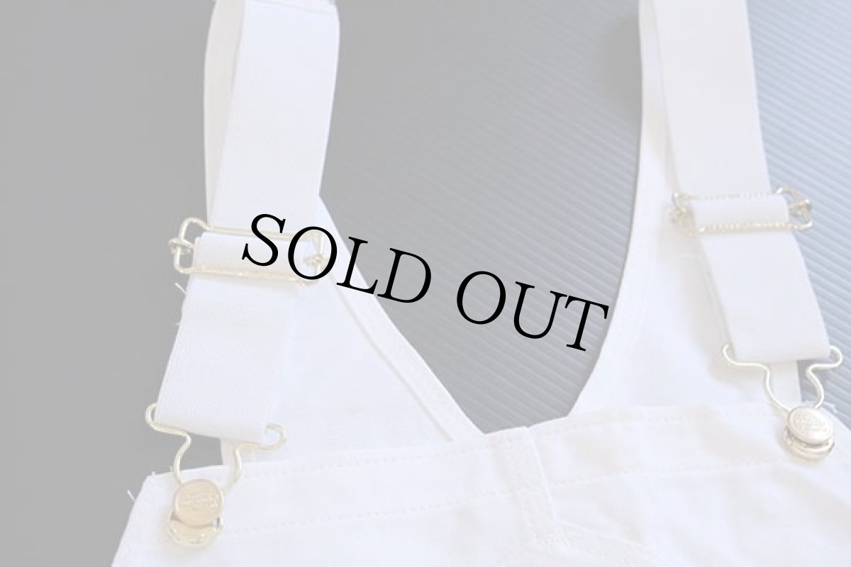 画像5: デッドストック★90s USA製 Dickiesディッキーズ 山ポケ コットン オーバーオール 生成り w38 L30 (5)