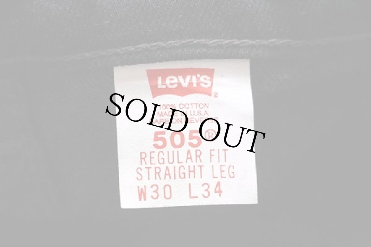 画像5: デッドストック★90s USA製 Levi'sリーバイス 505 ブラック デニムパンツ w30 L34 (5)