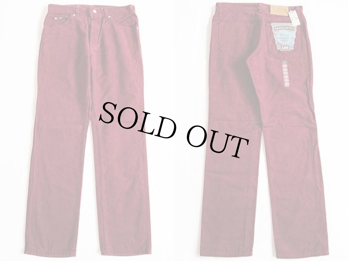 画像2: デッドストック★90s USA製 Leeリー 200-8961 カラーデニムパンツ ワインレッド w32 L32 (2)