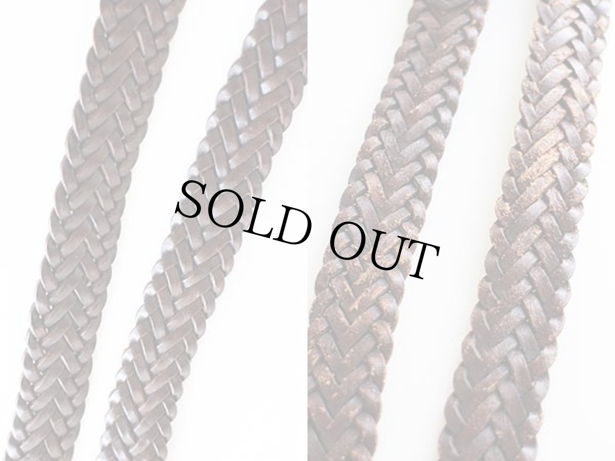 画像4: BROOKS BROTHERSブルックスブラザーズ 編み込み レザーベルト 焦げ茶 34★1246 (4)