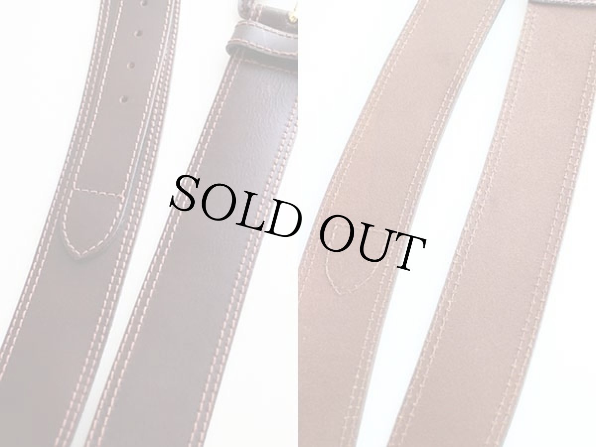 画像4: イタリア製 THE LIMITED ワイド レザーベルト 焦げ茶 L★1235 (4)