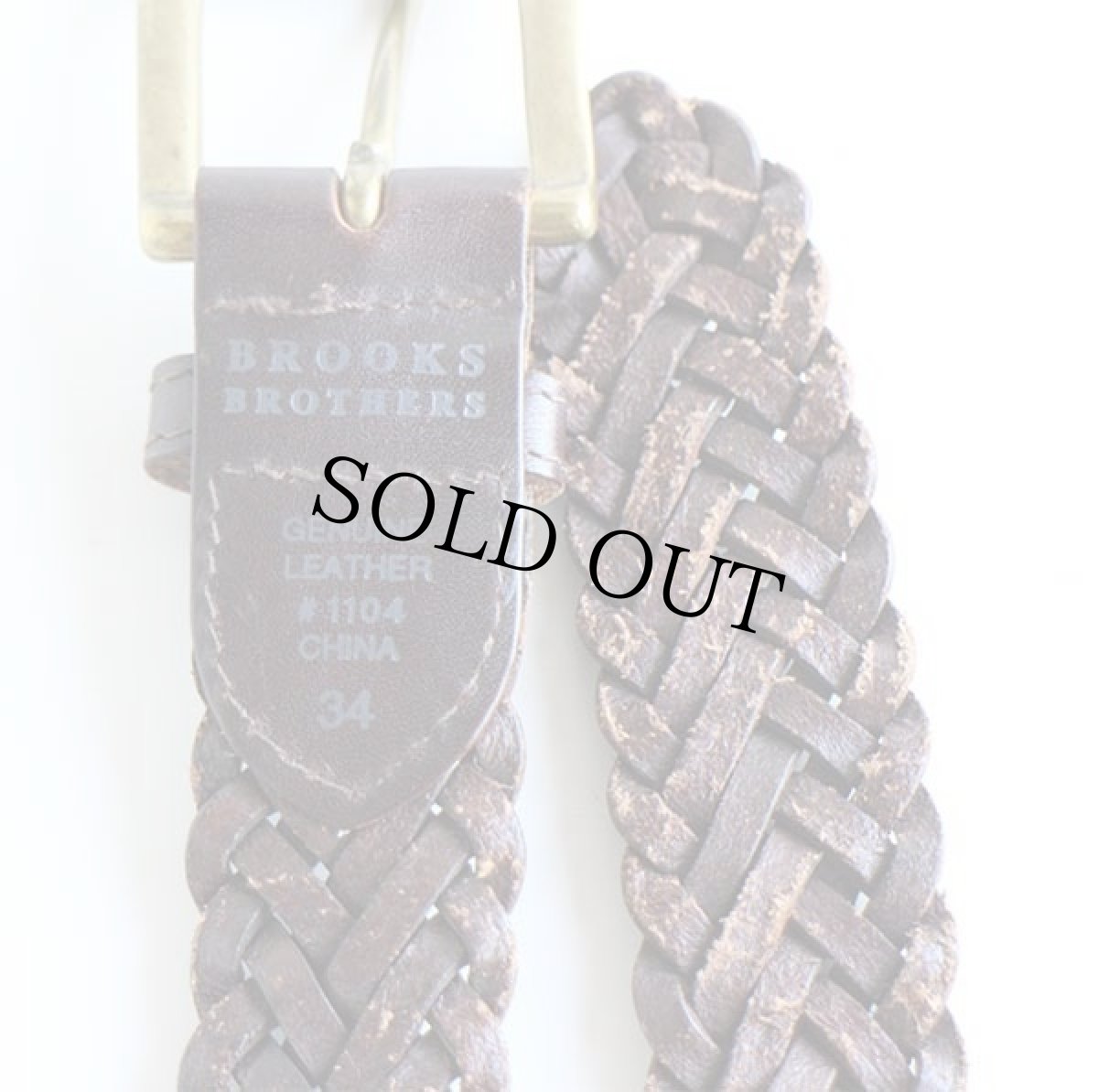 画像3: BROOKS BROTHERSブルックスブラザーズ 編み込み レザーベルト 焦げ茶 34★1246 (3)