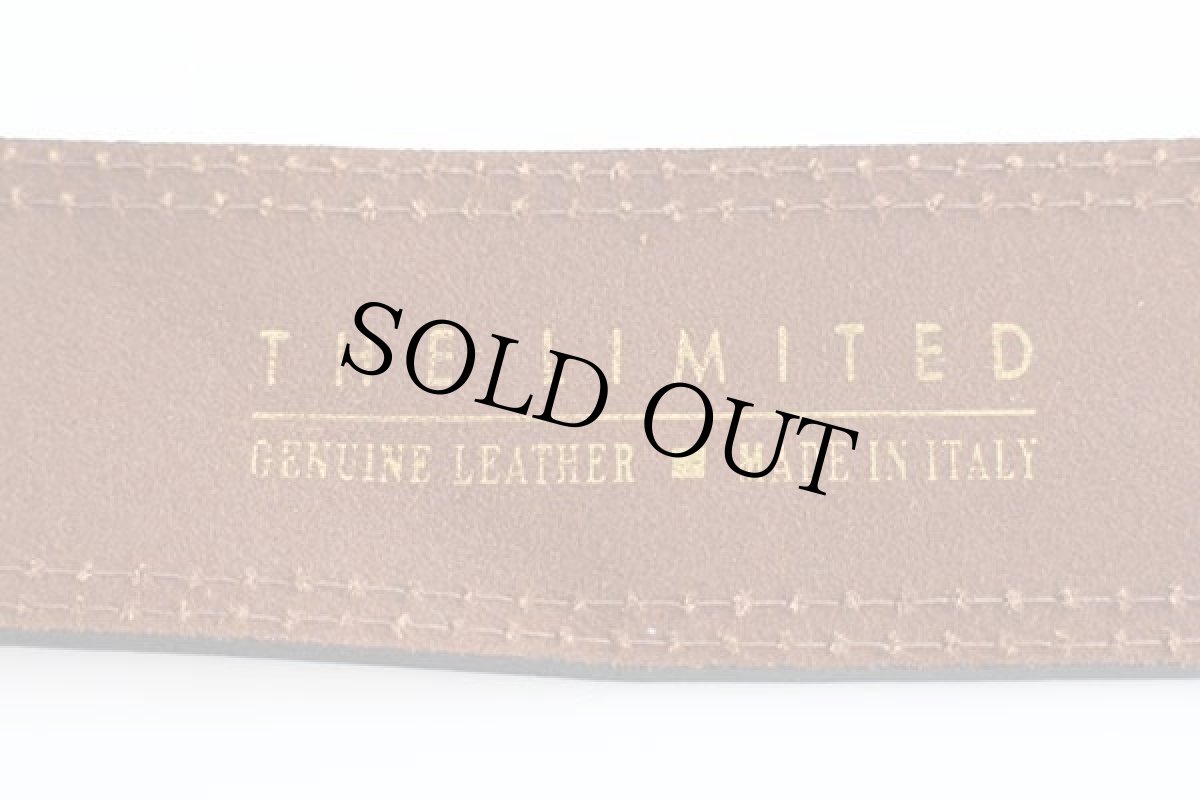 画像3: イタリア製 THE LIMITED ワイド レザーベルト 焦げ茶 L★1235 (3)