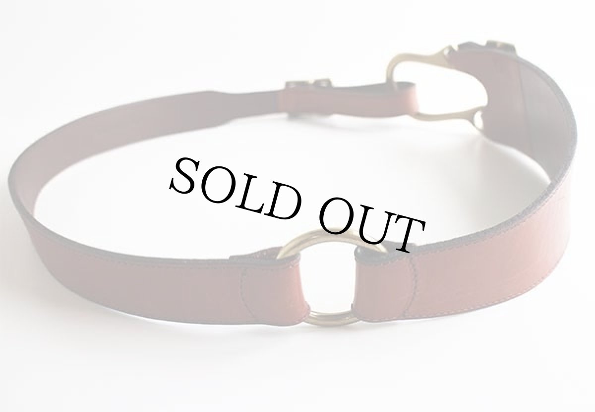 画像2: LAUREN ラルフローレン デザイン レザーベルト 茶 L★1239 (2)