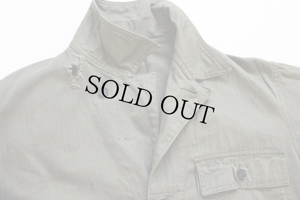 画像3: 40s 米軍 U.S.ARMY M-43 HBT ヘリンボーンツイル オールインワン オリーブドラブ 38L★A つなぎ (3)