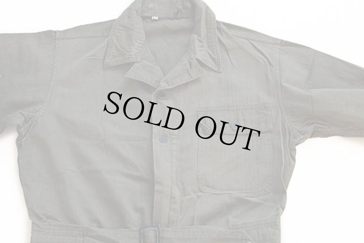 画像3: 40s 米軍 U.S.ARMY M-43 HBT ヘリンボーンツイル オールインワン オリーブドラブ 42R★B つなぎ (3)