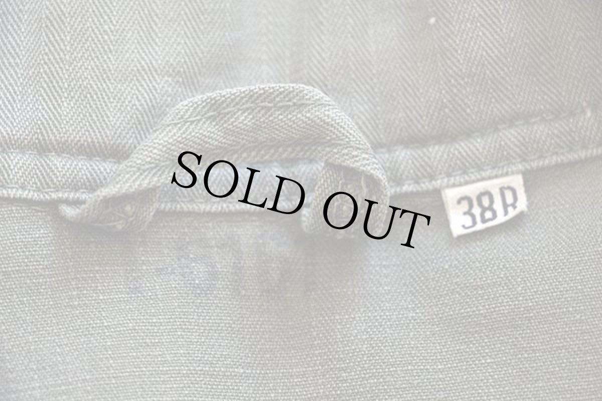 画像4: 40s 米軍 U.S.ARMY M-43 HBT ヘリンボーンツイル オールインワン オリーブドラブ ペンキ飛び 38R★つなぎ (4)