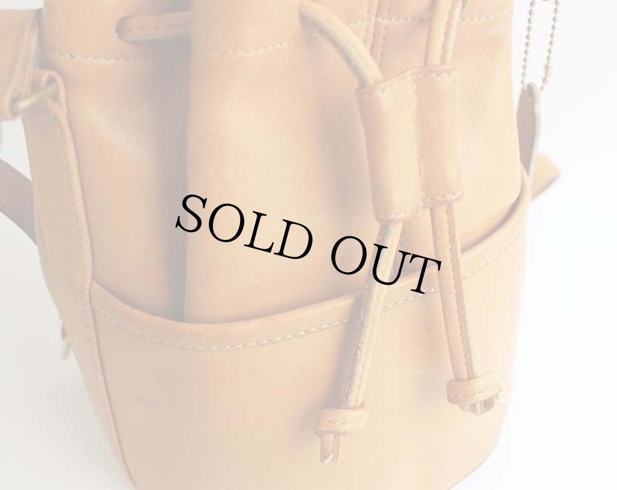 画像4: USA製 COACH オールド コーチ 巾着 レザー ショルダーバッグ 茶★9746 (4)