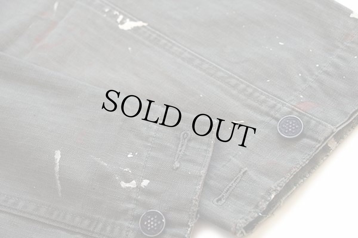 画像7: 40s 米軍 U.S.ARMY M-43 HBT ヘリンボーンツイル オールインワン オリーブドラブ ペンキ飛び 38R★つなぎ (7)