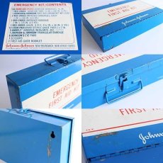 画像4: ビンテージ USA製 Johnson&Johnson EMERGENCY FIRST AID KIT スチール ボックス (4)