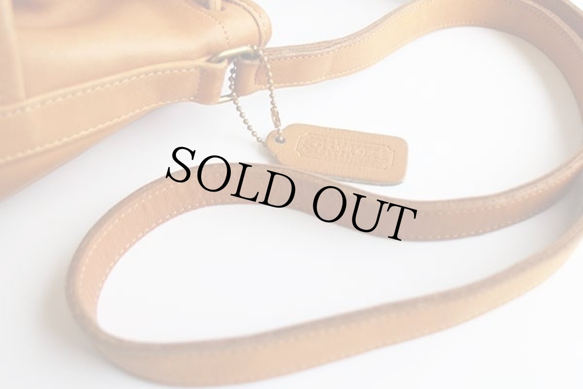 画像8: USA製 COACH オールド コーチ 巾着 レザー ショルダーバッグ 茶★9746 (8)