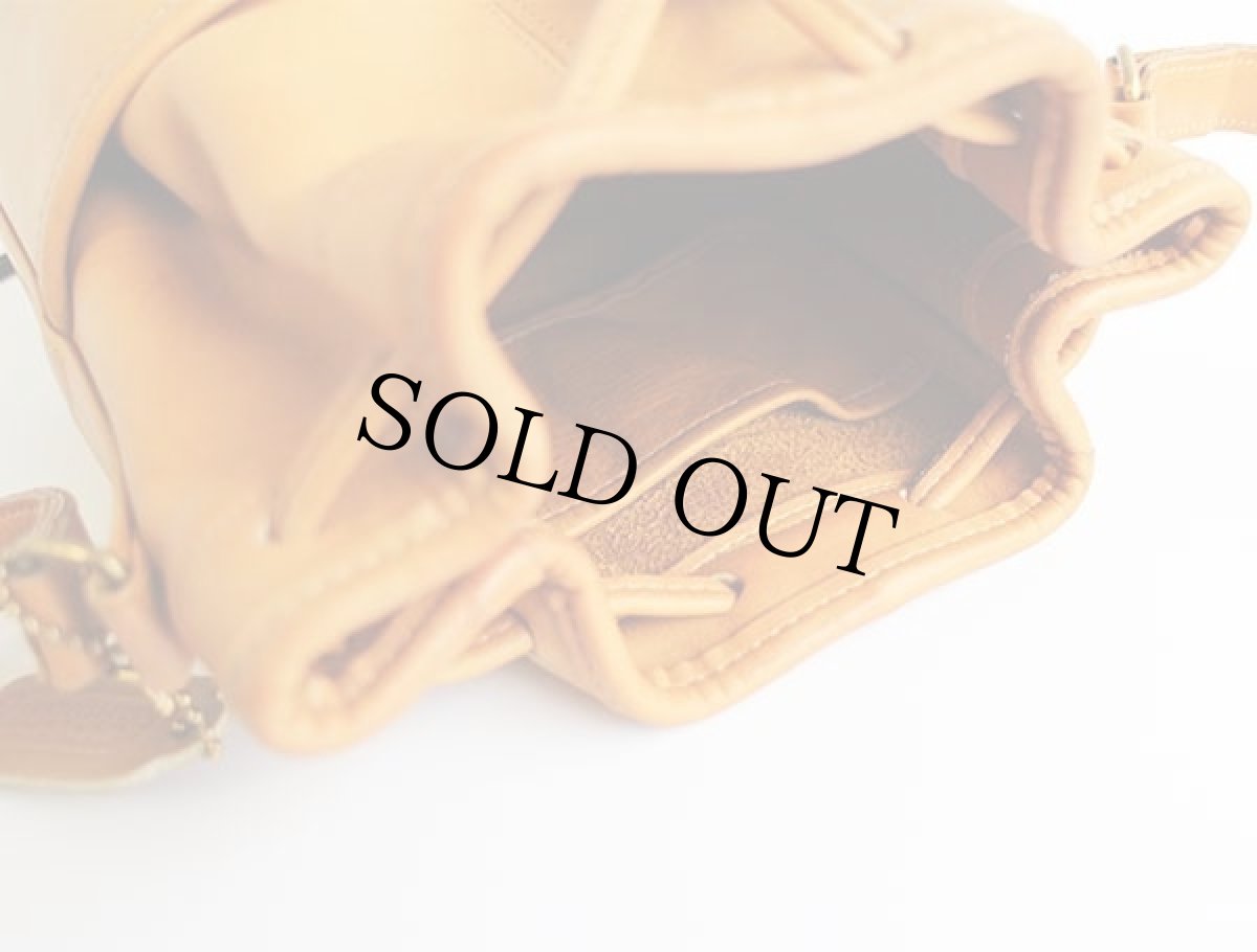 画像5: USA製 COACH オールド コーチ 巾着 レザー ショルダーバッグ 茶★9746 (5)