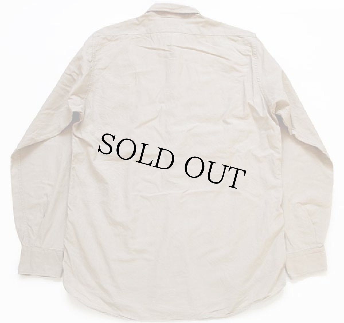 画像2: 50s LION SHELL パッチ付き コットンポプリン ワークシャツ ベージュ (2)