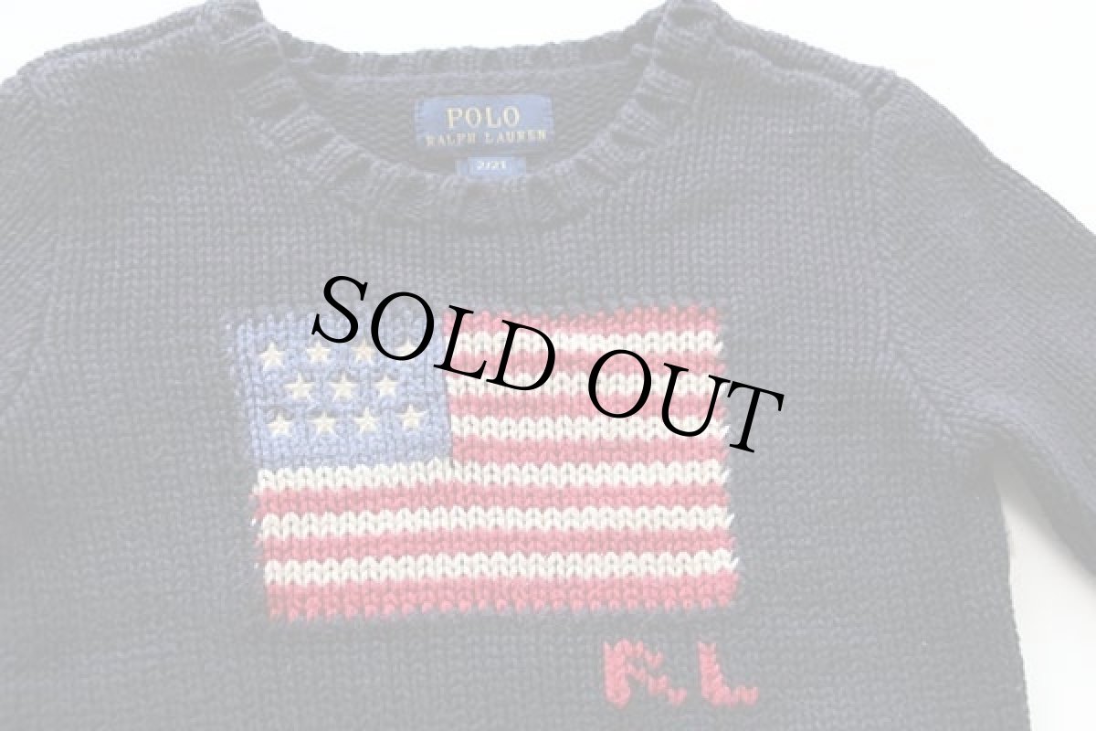 画像3: ポロ ラルフローレン 星条旗 コットンニット セーター 紺 キッズ2T (3)