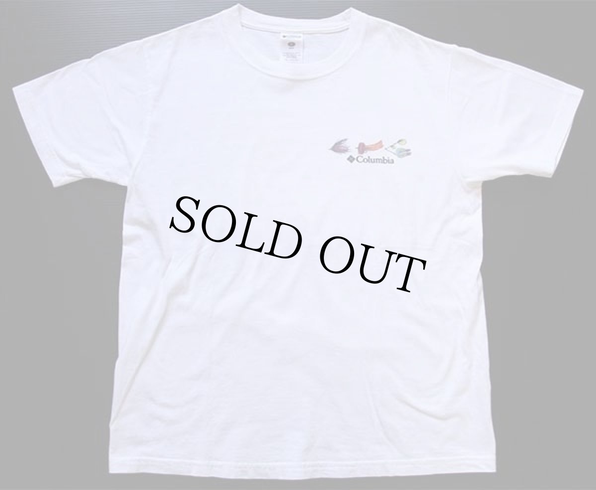 画像2: Columbiaコロンビア フライ フィッシング ルアー 両面プリント コットンTシャツ 白 M (2)