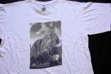 画像1: 90s USA製 Columbiaコロンビア マウンテン コットンTシャツ 白 XL (1)