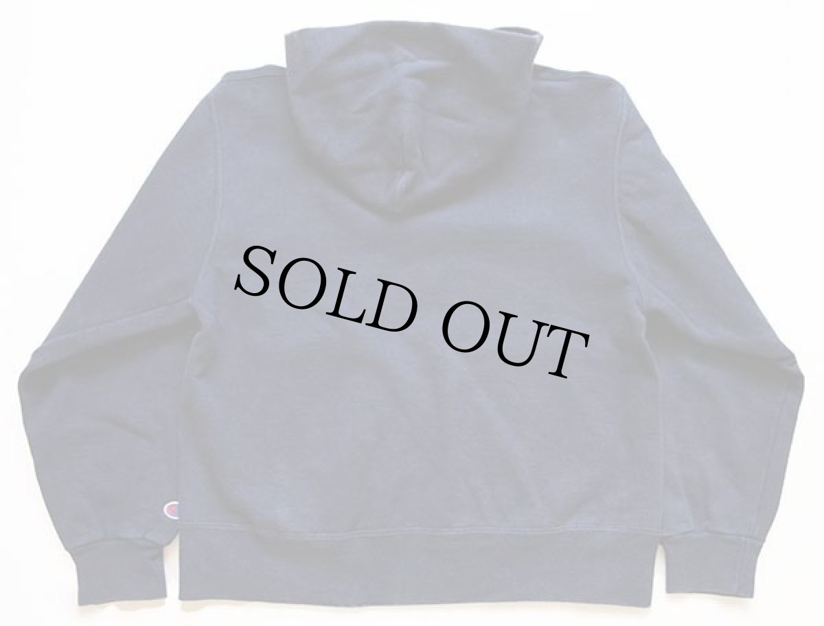 画像2: 90s USA製 Championチャンピオン ロゴ刺繍 前V スウェットパーカー 紺 M (2)