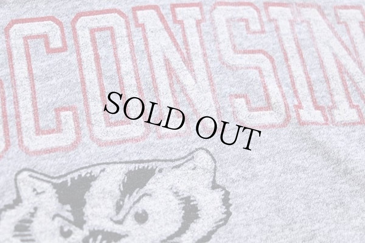 画像3: 80s USA製 Championチャンピオン WISCONSIN バッキー 88/12 フットボールTシャツ 杢グレー XL (3)